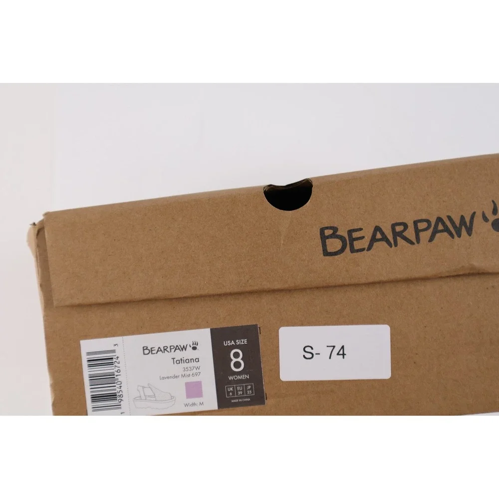Bearpaw Tatiana Platform Sandals Lavender Mist Solid 8 Suede NWT
